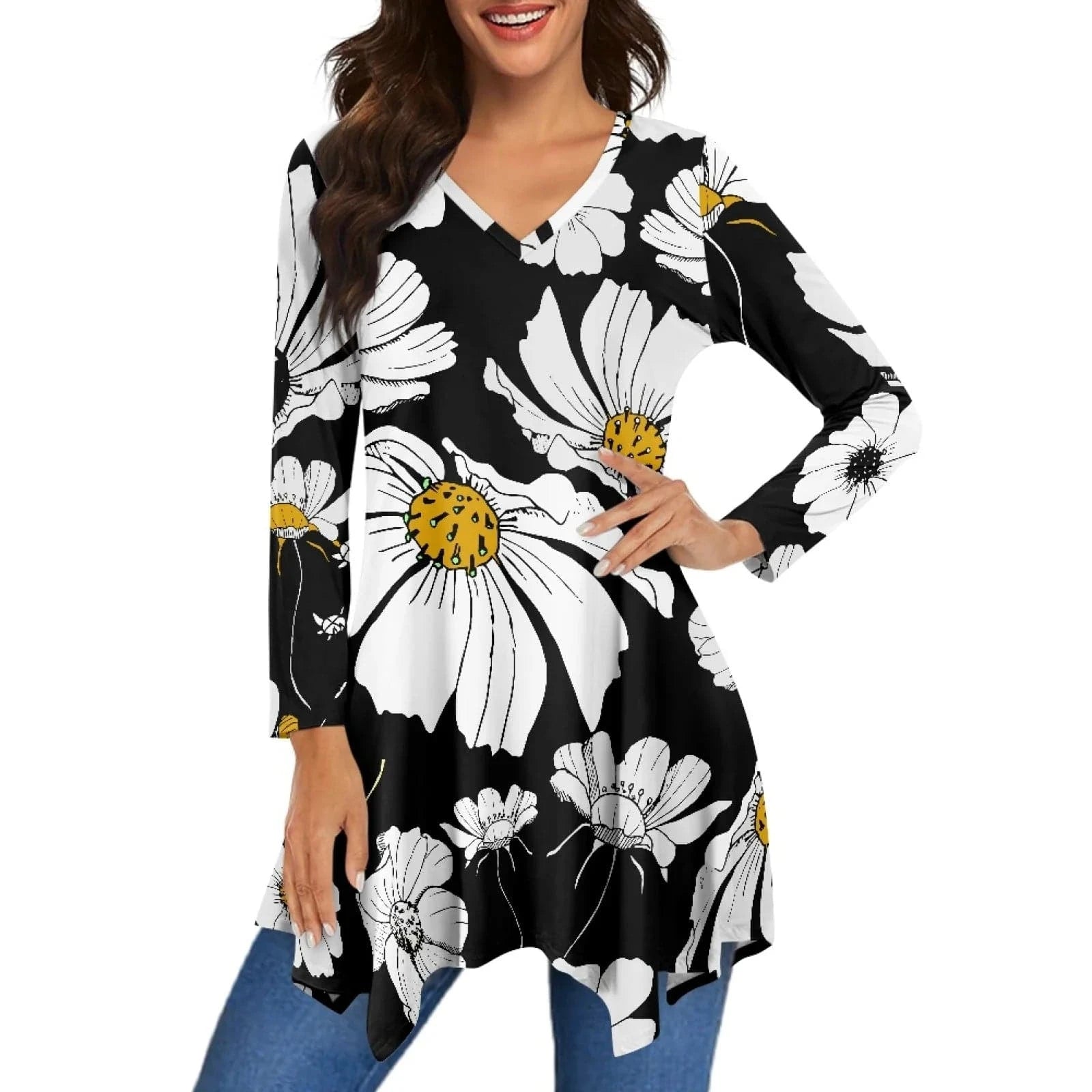 2024 Luxury Leopard Print Womens Long Sleeve Irregular Casual Tunic Tops Spring Autumn Shirt Dressy Blouses and Shirts for Women