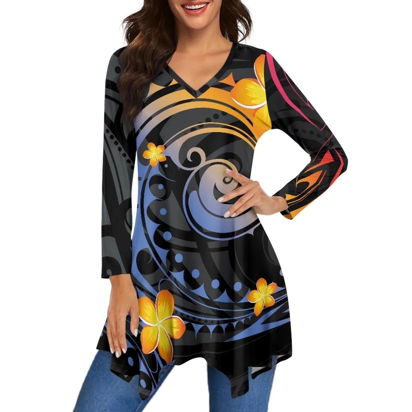 2024 Luxury Leopard Print Womens Long Sleeve Irregular Casual Tunic Tops Spring Autumn Shirt Dressy Blouses and Shirts for Women