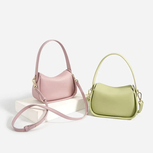 2024 Luxury Women Genuine Leather Handbags Ladies Fashion Mini Korean Real Leather Hand Bag Crossbody Bag Candy Polyester Single