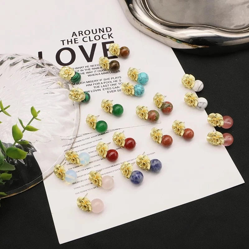 2024 New 925 Sterling Silver Stud Earrings Natural Pink Round Crystal Drop Earrings For Women