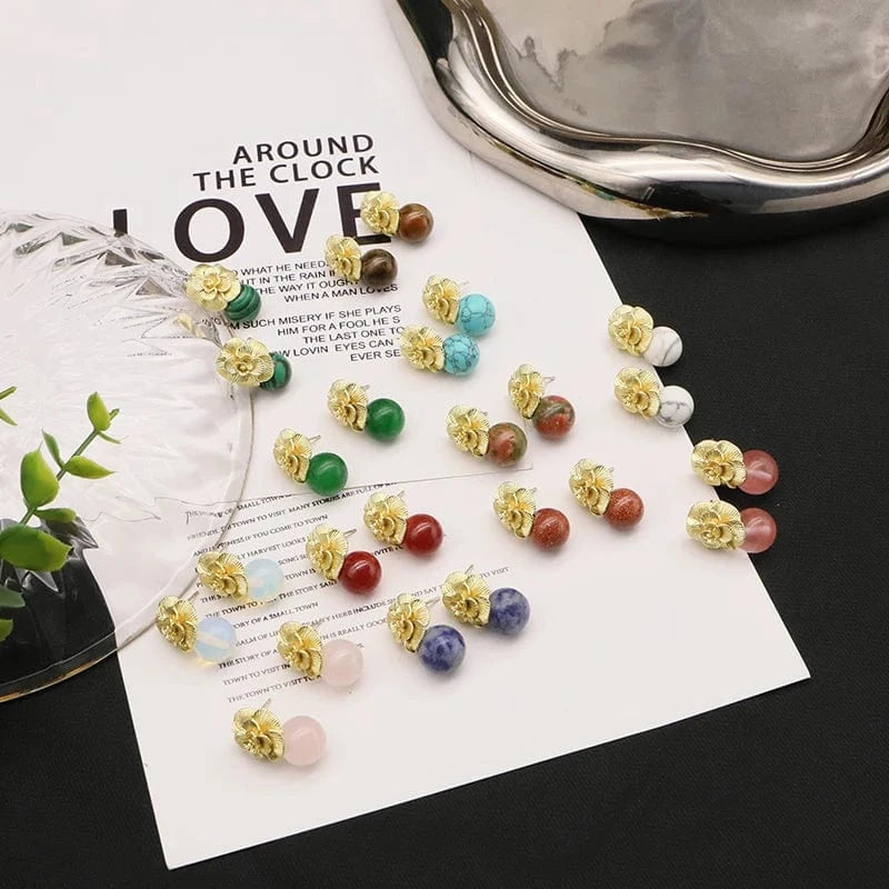 2024 New 925 Sterling Silver Stud Earrings Natural Pink Round Crystal Drop Earrings For Women