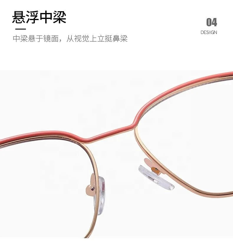 2024 New Arrival Best Quality Women glasses Metal Rectangle Glasses Square Anti Blue Light Eye glasses Frame For Myopia Lens