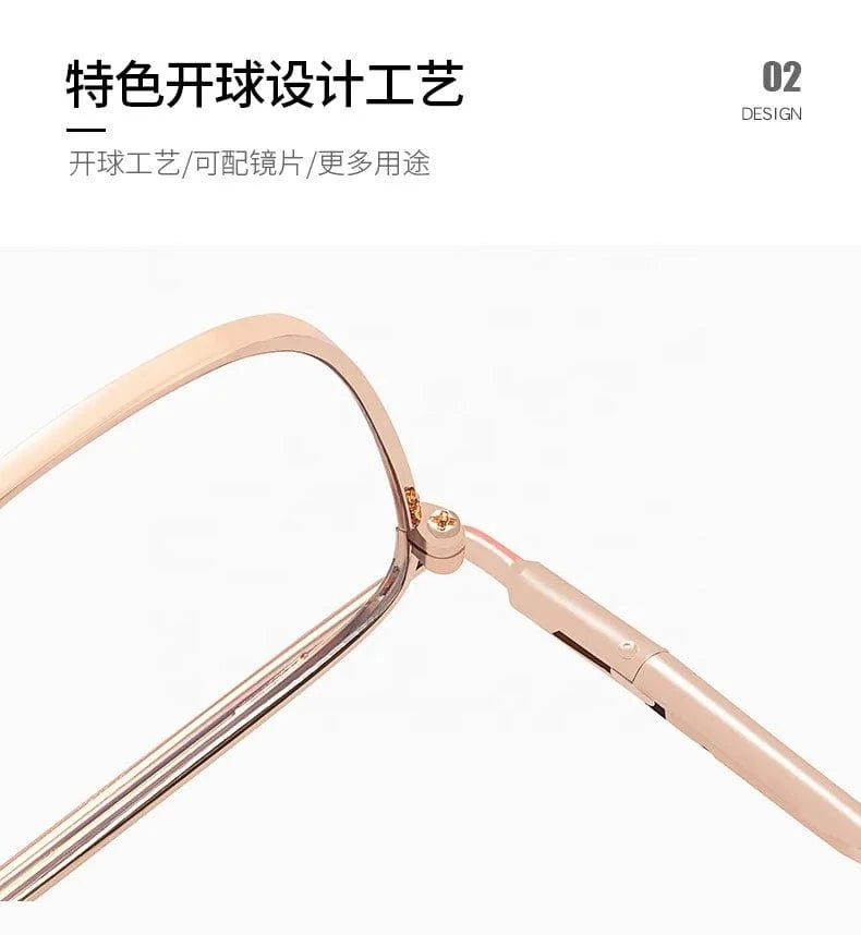 2024 New Arrival Best Quality Women glasses Metal Rectangle Glasses Square Anti Blue Light Eye glasses Frame For Myopia Lens
