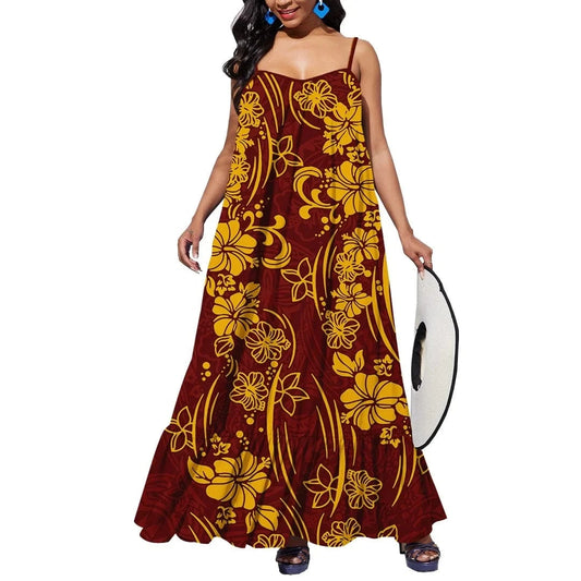 2024 New Arrival Custom Print Tonga Polynesian Tribal Casual Dresses Plus Size Party Outdoor Summer Polynesian Clothing