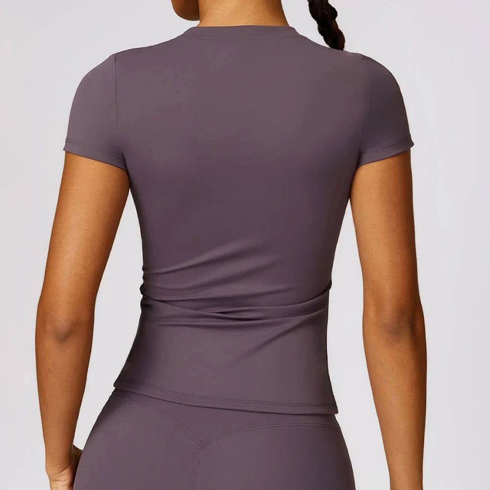 2024 New Arrival Custom Training Quick Dry High Quality Fitness Sport Top Tight Short Sleeve Yoga Tshirt