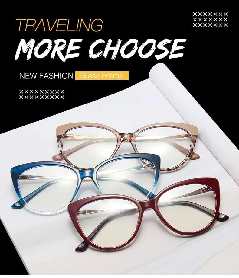 2024 new arrival fashion retro TR90 metal spring glasses arm Anti blue light prescription cat eye glasses for women men