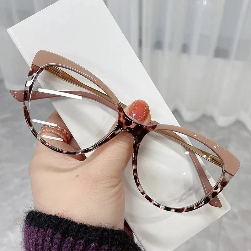 2024 new arrival fashion retro TR90 metal spring glasses arm Anti blue light prescription cat eye glasses for women men