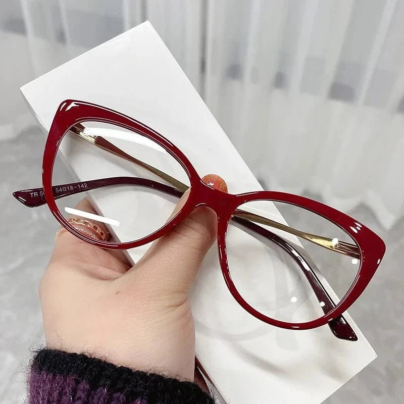 2024 new arrival fashion retro TR90 metal spring glasses arm Anti blue light prescription cat eye glasses for women men