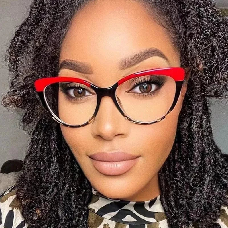 2024 new arrival fashion retro TR90 metal spring glasses arm Anti blue light prescription cat eye glasses for women men