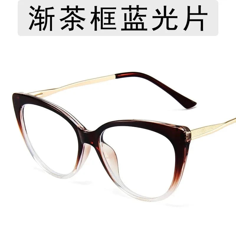 2024 new arrival fashion retro TR90 metal spring glasses arm Anti blue light prescription cat eye glasses for women men