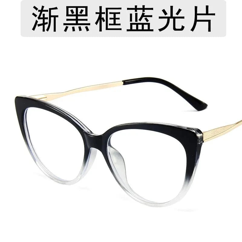 2024 new arrival fashion retro TR90 metal spring glasses arm Anti blue light prescription cat eye glasses for women men
