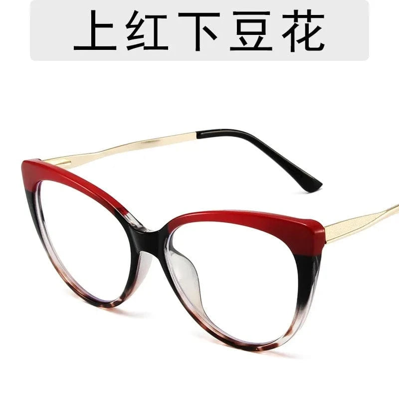 2024 new arrival fashion retro TR90 metal spring glasses arm Anti blue light prescription cat eye glasses for women men