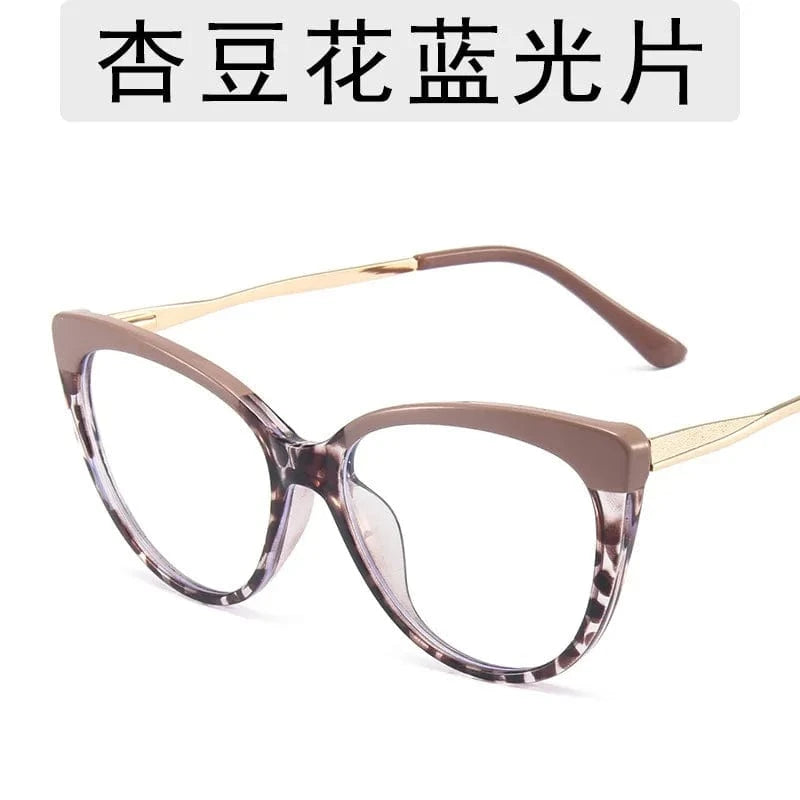 2024 new arrival fashion retro TR90 metal spring glasses arm Anti blue light prescription cat eye glasses for women men