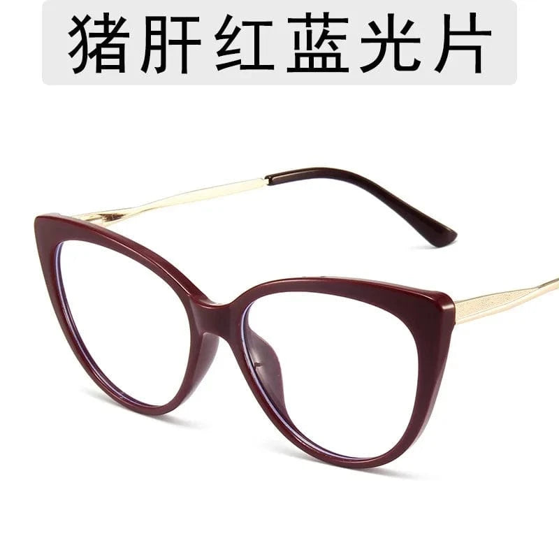 2024 new arrival fashion retro TR90 metal spring glasses arm Anti blue light prescription cat eye glasses for women men