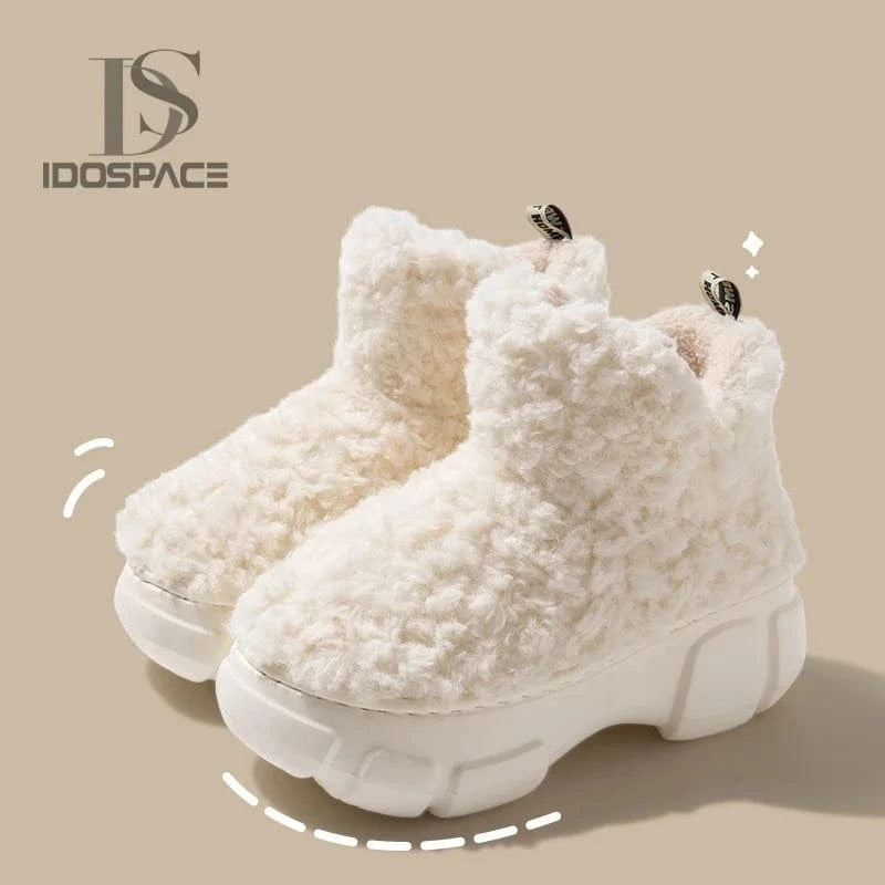 2024 New Arrival Fuzzy Waterproof  Winter Fur EVA Bottom Snow Boots Anti-slip Indooer And Outdoor Women Short Boots