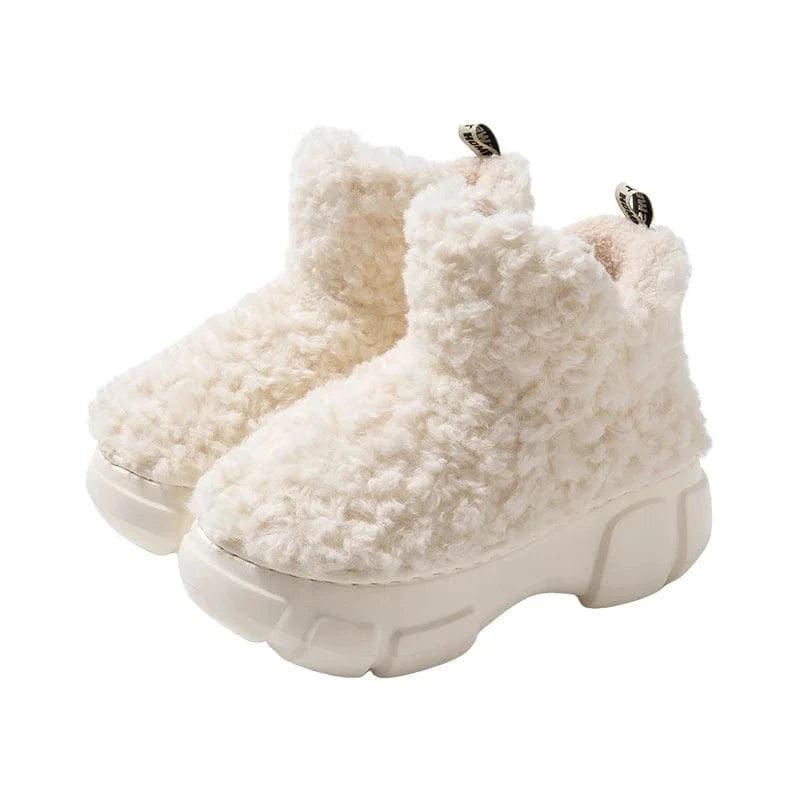 2024 New Arrival Fuzzy Waterproof  Winter Fur EVA Bottom Snow Boots Anti-slip Indooer And Outdoor Women Short Boots