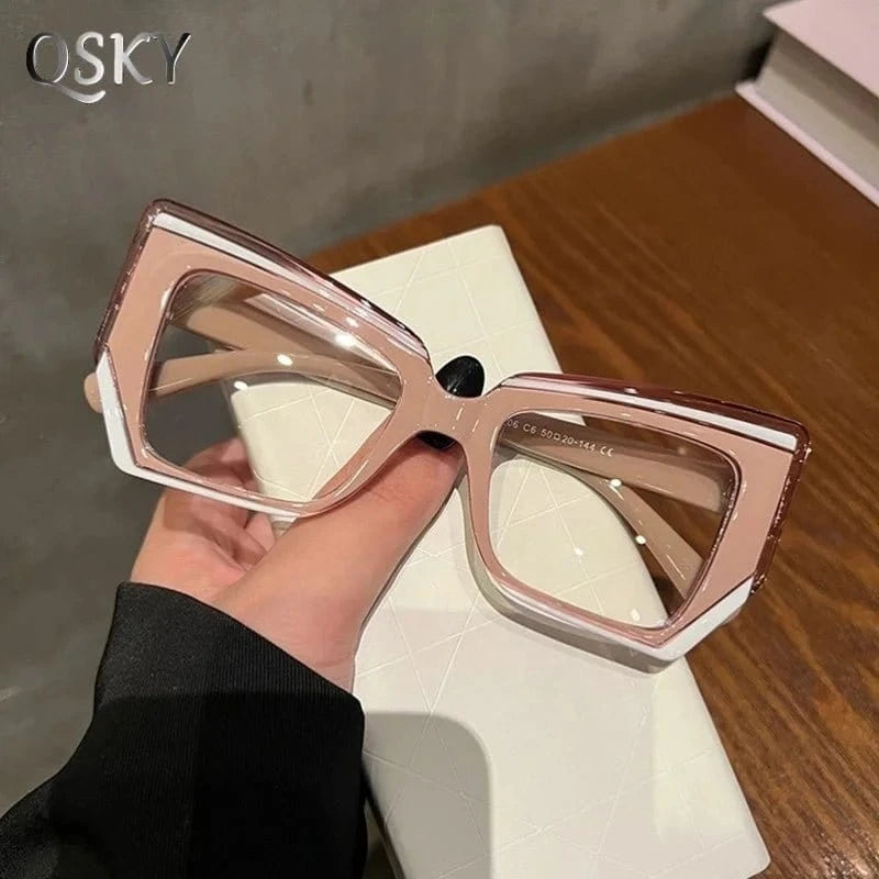 2024 New Arrival High Quality Woman Eyeglasses Frame Cat Eye Square Blue Light Blocking Eyewear Spectacle Frame Cat Eye Lens