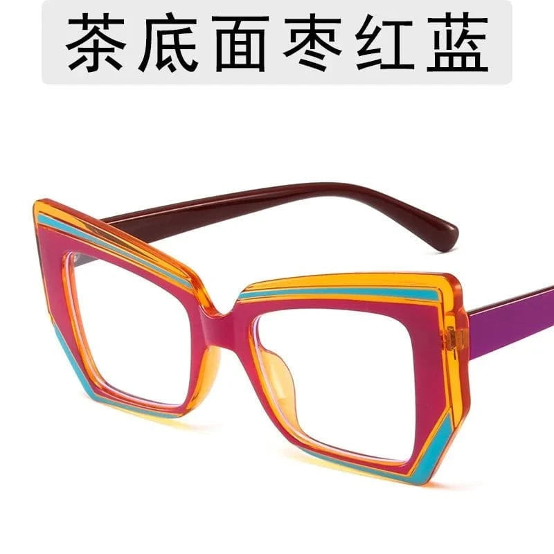 2024 New Arrival High Quality Woman Eyeglasses Frame Cat Eye Square Blue Light Blocking Eyewear Spectacle Frame Cat Eye Lens