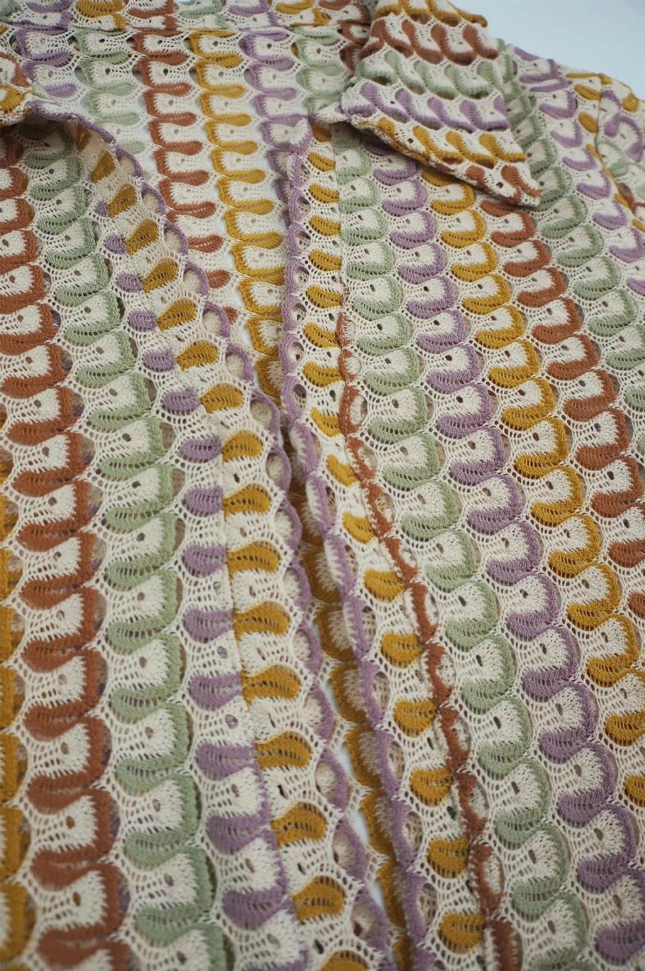 2024 New Arrival High Slit Long Sleeve Bohemian Bikini Cover Up Dress Handmade Crochet Women Maxi Long Beach Dress