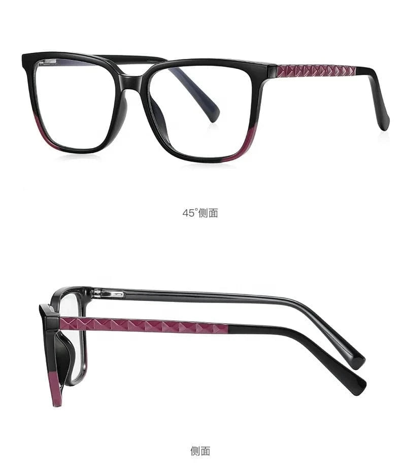 2024 New Arrival Luxury Women Spectacle Square Frame Eye glasses Frame Anti Blue Light Women Optical  For Unisex