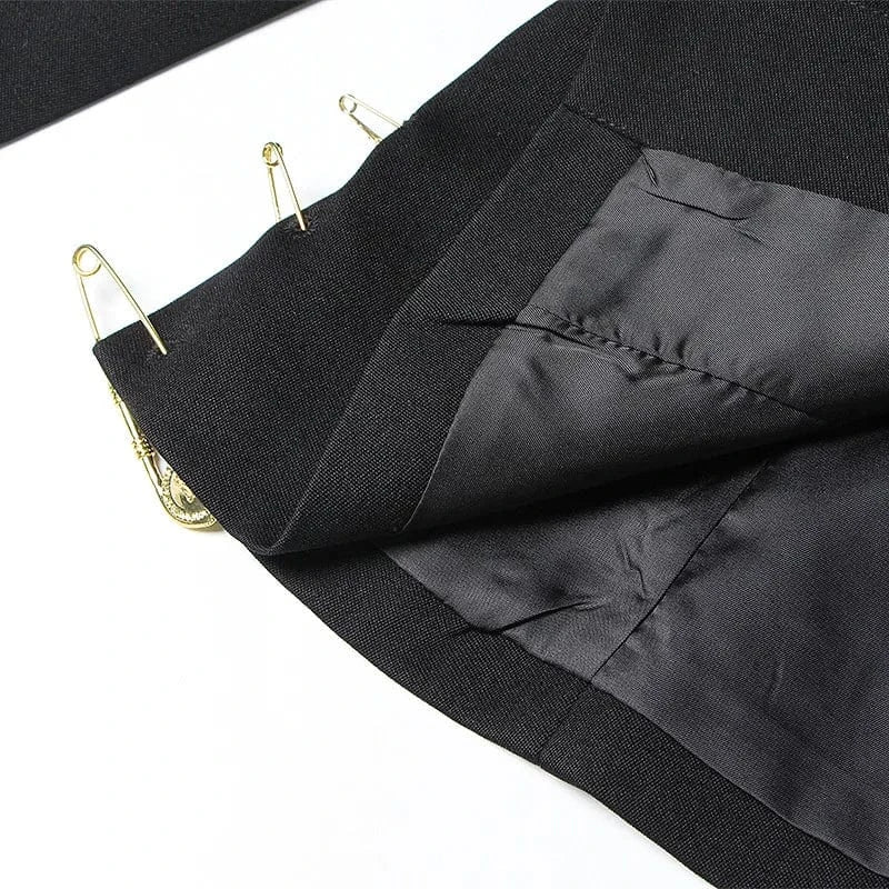 2024 New Arrival Spring Fashion Shoulder Mesh Patchwork Pin Women Blazer