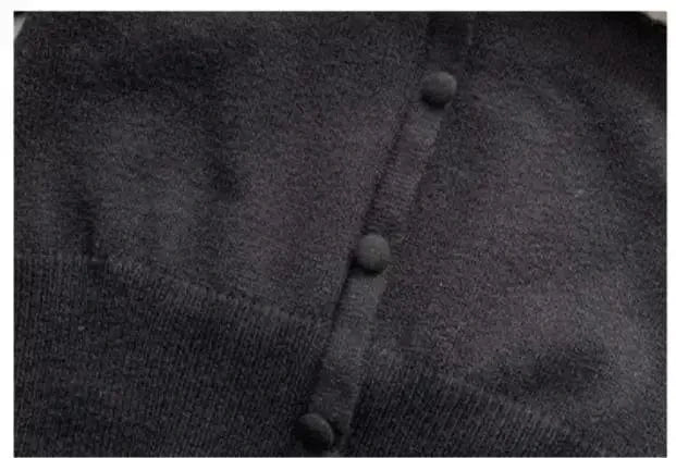 2024 New Arrival Spring Peter Pan Collar Single-breaseted Long Sleeve Sweater Knitted Short Crop Top Cardigan