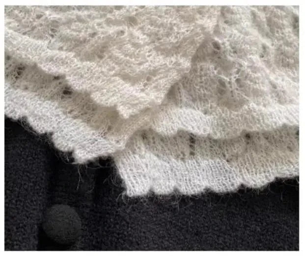 2024 New Arrival Spring Peter Pan Collar Single-breaseted Long Sleeve Sweater Knitted Short Crop Top Cardigan