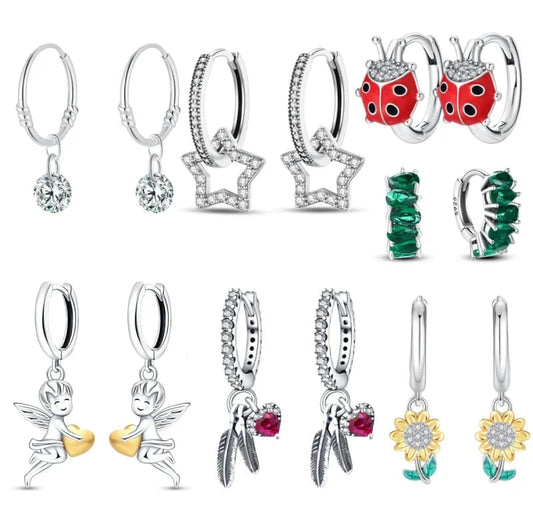 2024 New Arrival sterling silver 925 fine jewellery zircon earring 925 Sterling Silver cz flower cute Stud Earrings for Women