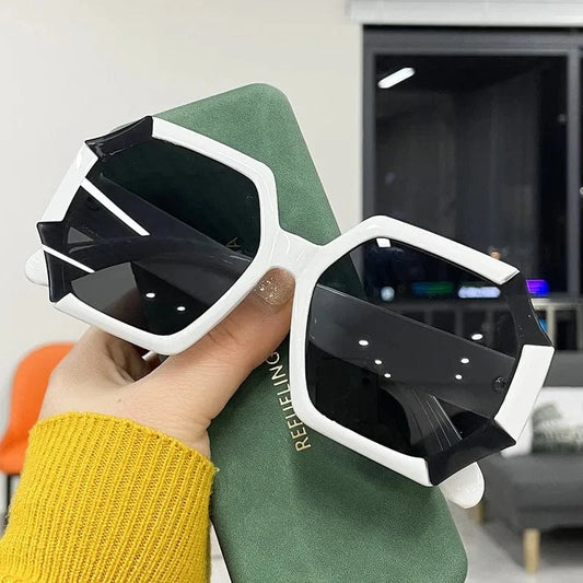 2024 New arrival wholesale customizable luxury designer candy color irregular sunshades retro large frame gradient sunglasses