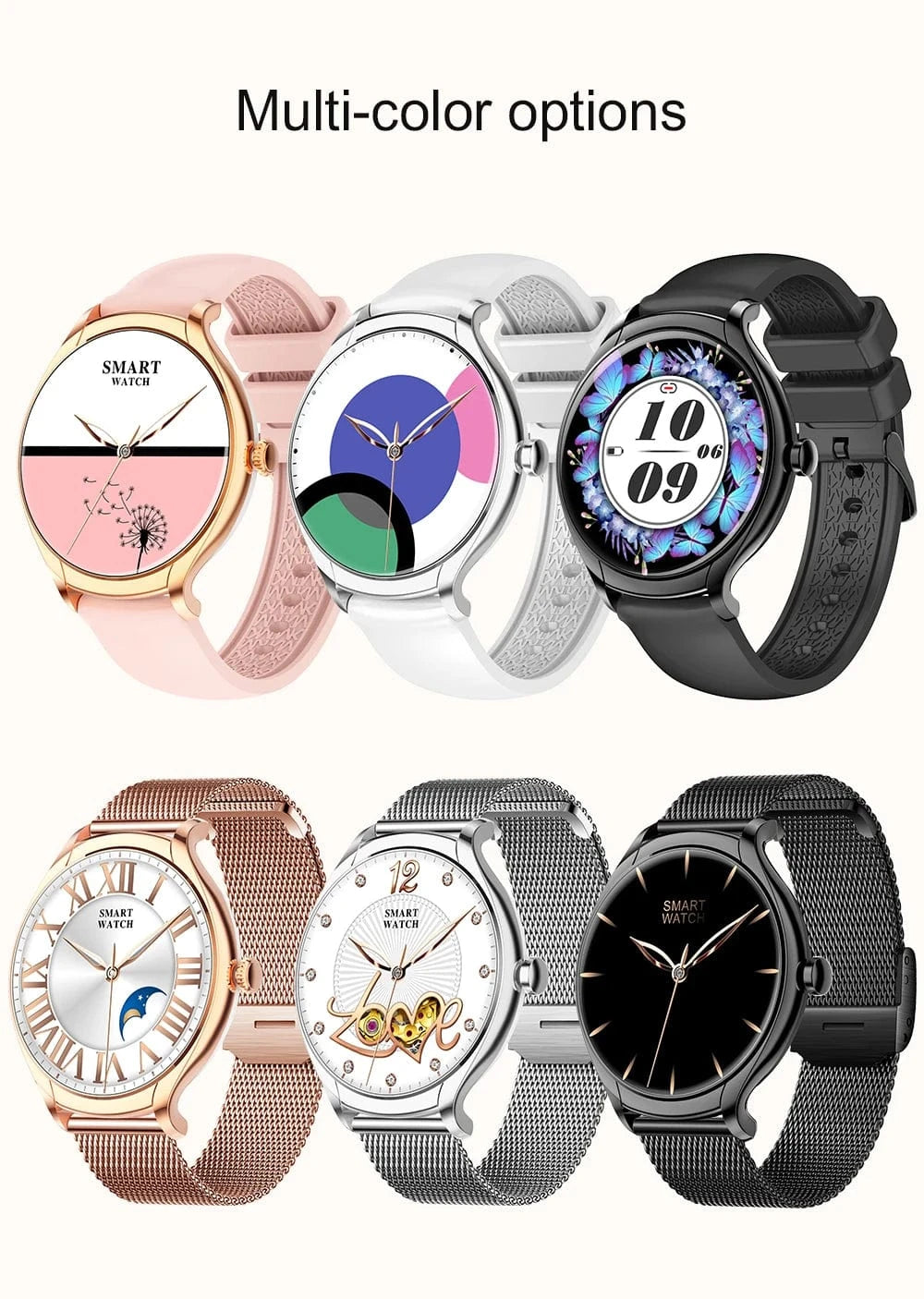2024 New arrivals Full Screen Sport Smart Watch VKT67 BT call heart rate blood pressure waterproof android smart watch lady