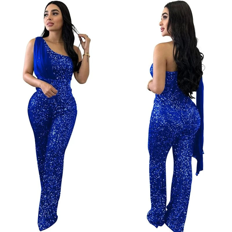 2024 new arrivals luxury women clothing sequin christmas evening party romper jumpsuit women bow boutique apparel clothes