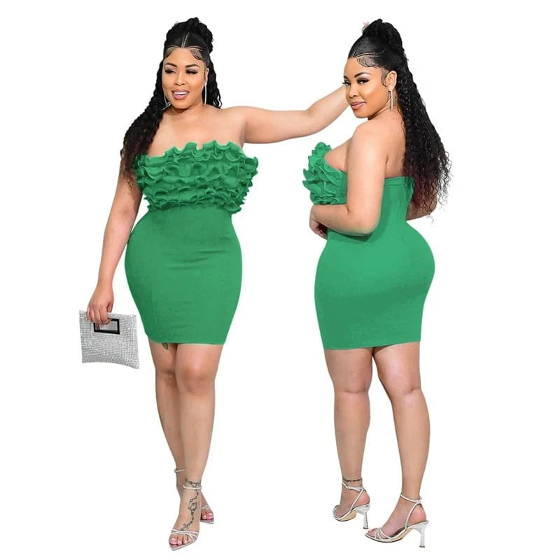 2024 new arrivals women ladies modest elegant sexy dinner strapless warp mini bodycon evening dress ball gown for young women