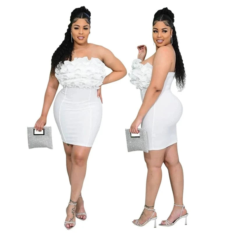 2024 new arrivals women ladies modest elegant sexy dinner strapless warp mini bodycon evening dress ball gown for young women