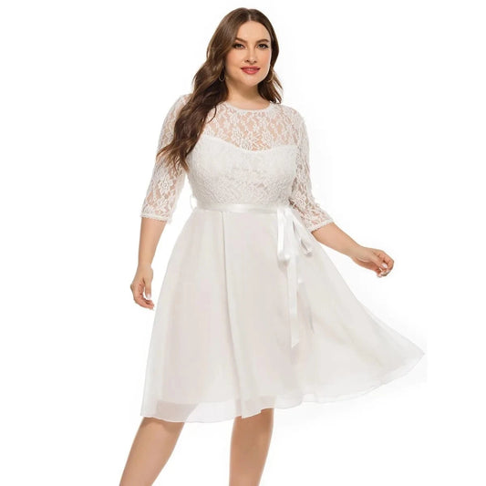 2024 New Arrivals women's lace chiffon patchwork dress gown skirt