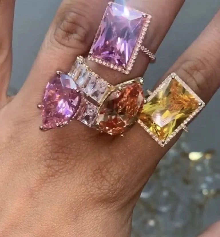 2024 new arrived sparking bling iced out women wedding engagement diamond ring