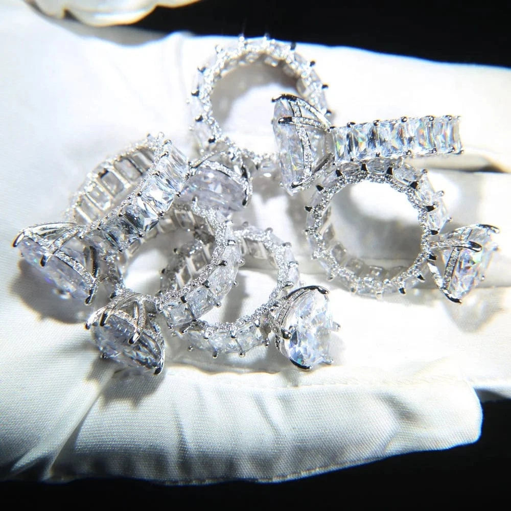 2024 new arrived sparking bling iced out women wedding engagement diamond ring