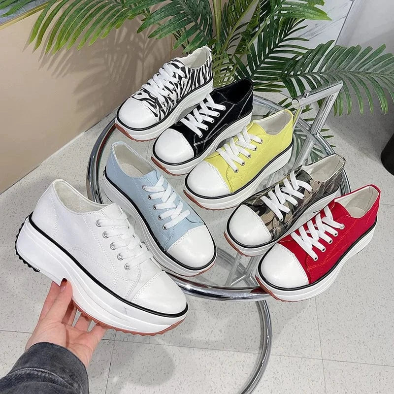 2024 new autumn casual chic trendy style shoes ladies  thick bottom blank sneakersladies casual shoes