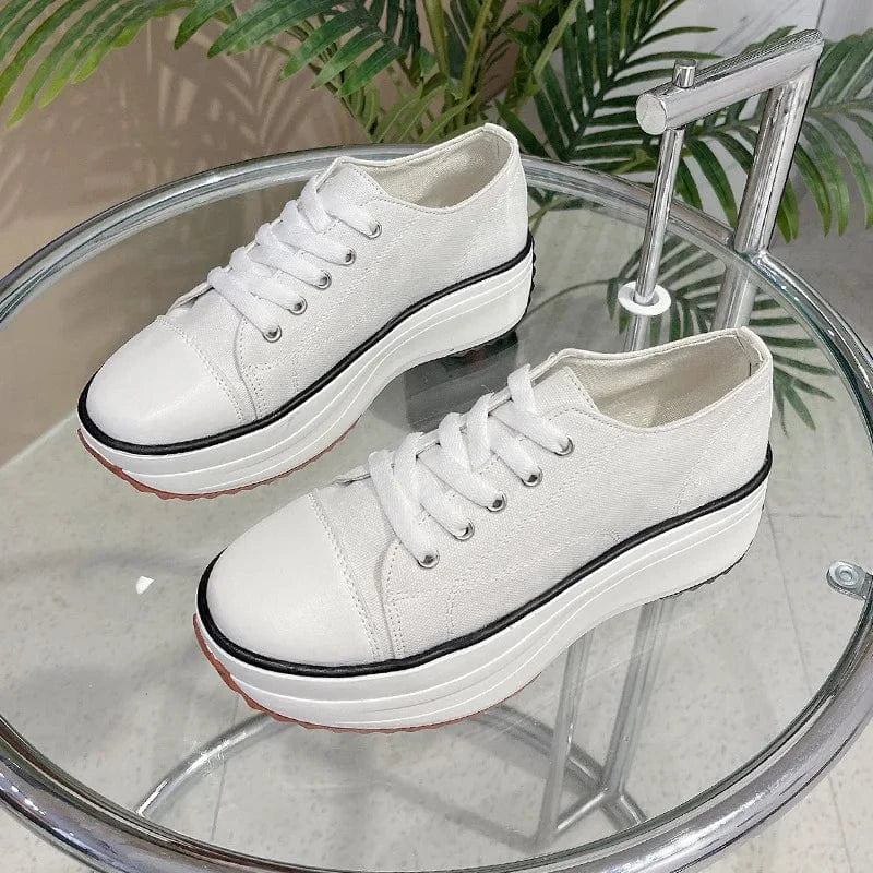 2024 new autumn casual chic trendy style shoes ladies  thick bottom blank sneakersladies casual shoes