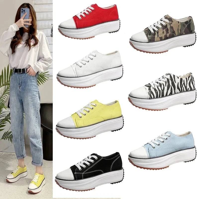 2024 new autumn casual chic trendy style shoes ladies  thick bottom blank sneakersladies casual shoes