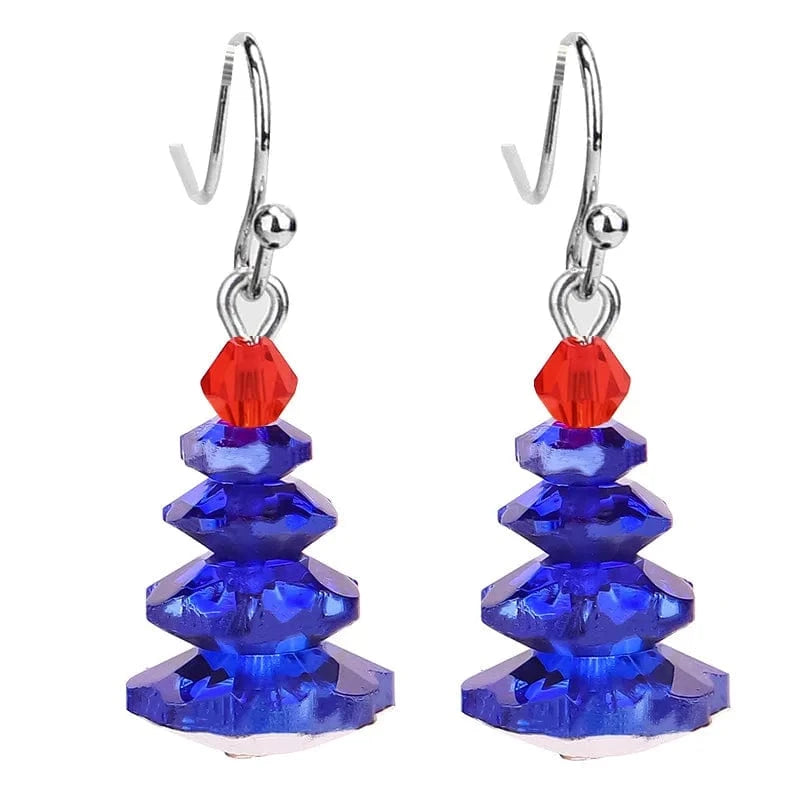 2024 New Creative Christmas Tree Earings Elegant Women's Pendant Earrings Multi Layer Electroplated Crystal Jewelry