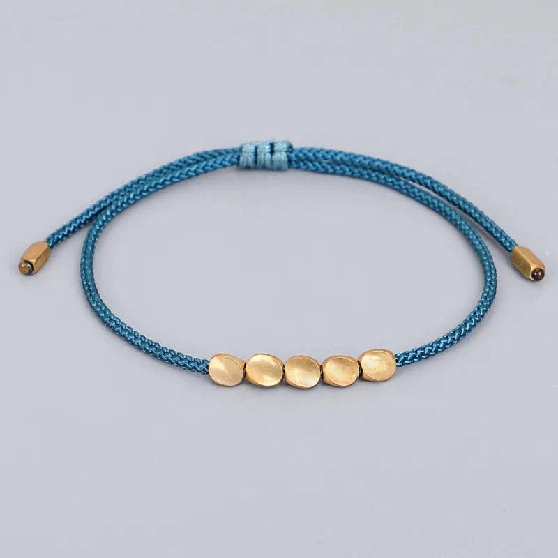 2024 New Creative Irregular Copper Bead Bracelet Multi Colored Hand Woven Bracelets Unisex Versatile Adjustable Jewelry