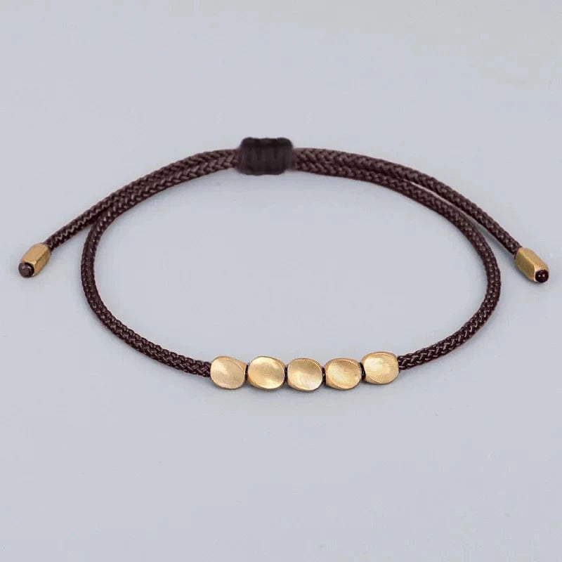 2024 New Creative Irregular Copper Bead Bracelet Multi Colored Hand Woven Bracelets Unisex Versatile Adjustable Jewelry