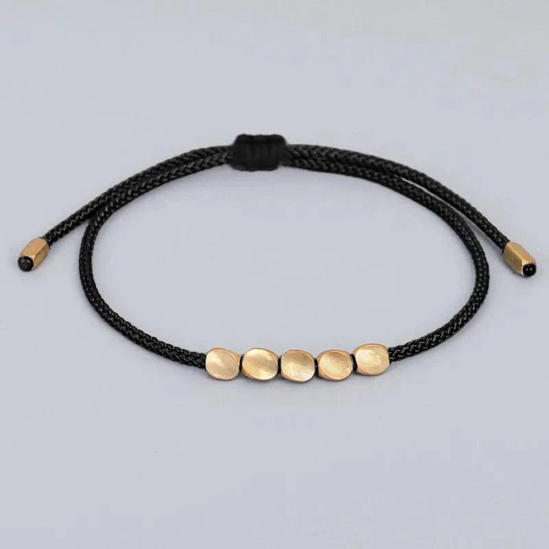 2024 New Creative Irregular Copper Bead Bracelet Multi Colored Hand Woven Bracelets Unisex Versatile Adjustable Jewelry