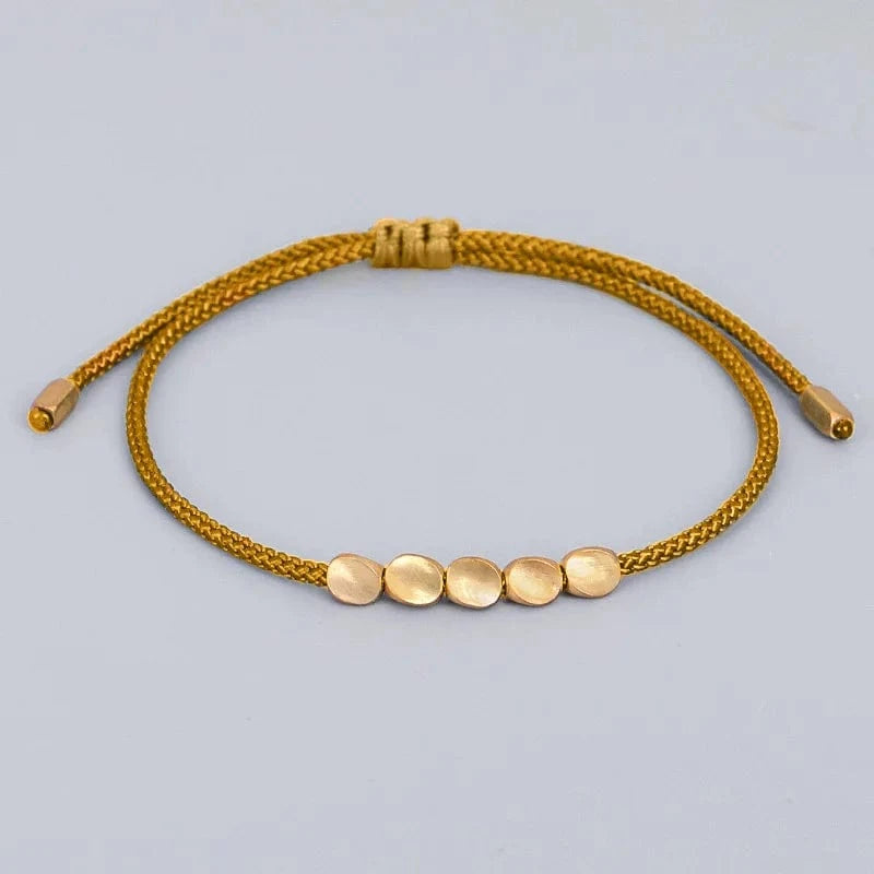 2024 New Creative Irregular Copper Bead Bracelet Multi Colored Hand Woven Bracelets Unisex Versatile Adjustable Jewelry