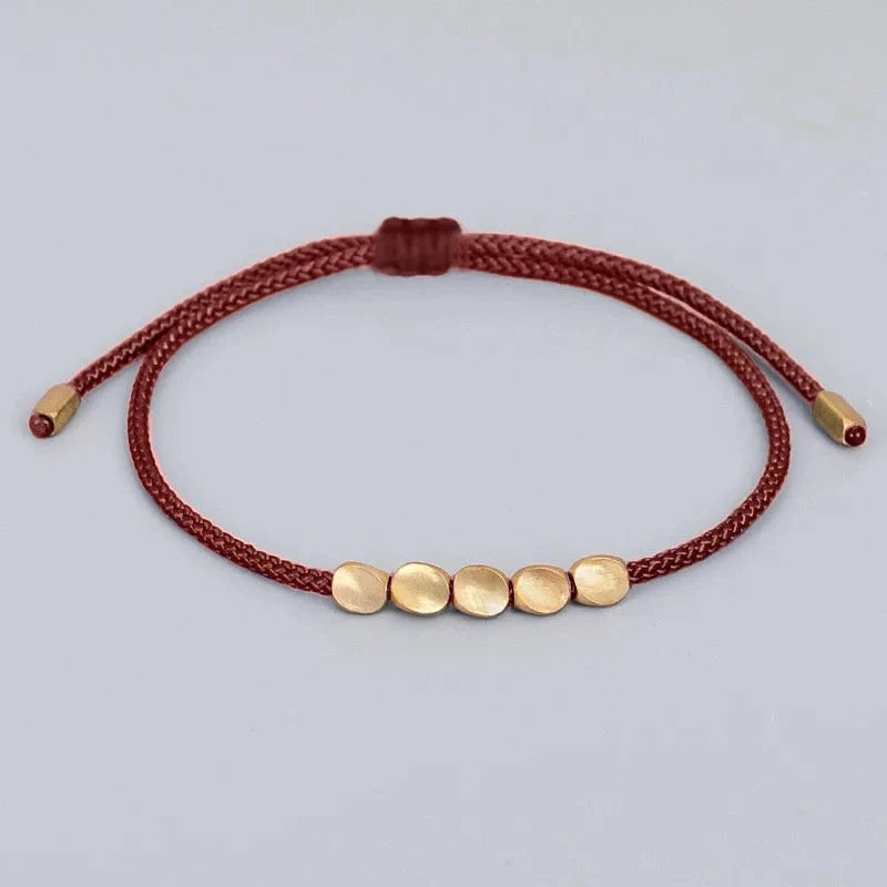 2024 New Creative Irregular Copper Bead Bracelet Multi Colored Hand Woven Bracelets Unisex Versatile Adjustable Jewelry