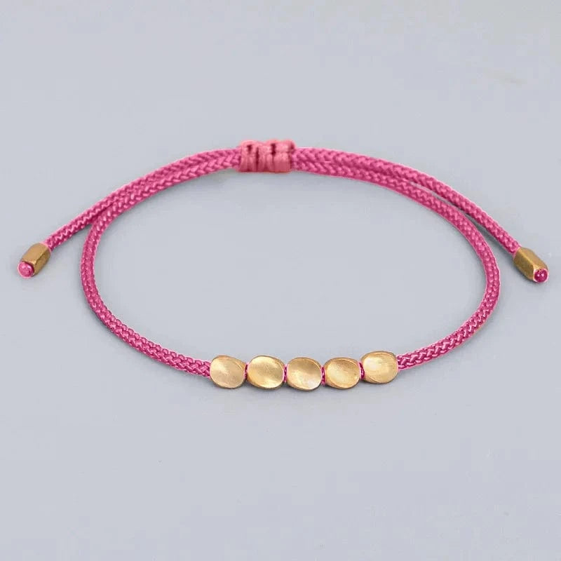 2024 New Creative Irregular Copper Bead Bracelet Multi Colored Hand Woven Bracelets Unisex Versatile Adjustable Jewelry