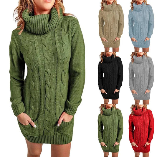 2024 New Design Autumn-Winter Large Size Fashion Pullover Woman's Dress Sweater