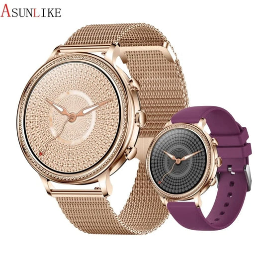 2024 new design fashion  V60 Smartwatch Women with 1.39-inch HD screen Health Detection stainless steel bracelet smart watch