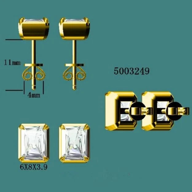 2024 new design Luxury ear rings women sterling silver 925 windmill cut emerald moissanite earrings