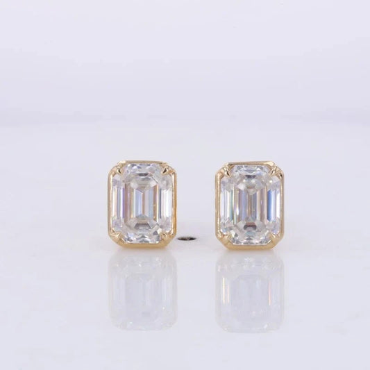 2024 new design Luxury ear rings women sterling silver 925 windmill cut emerald moissanite earrings